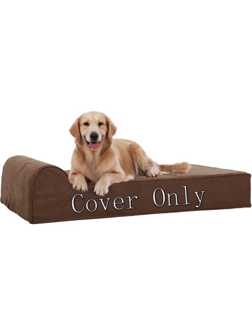 Large Dog Bed Cover - Memory Foam Replacement Case, Zippered Liner, Chocolate